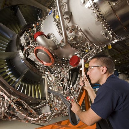 V2500 engine in production on line in Middletown CT